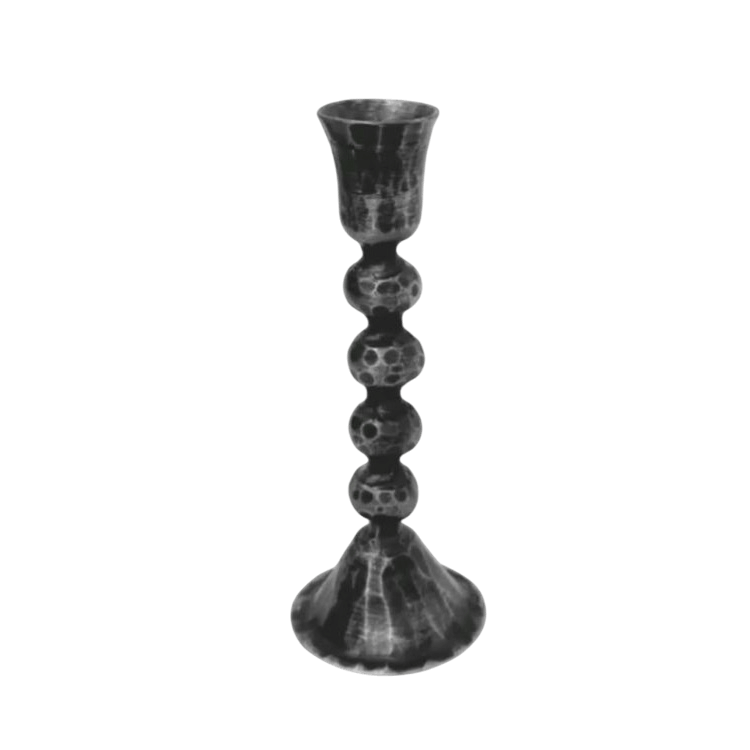 IRON BLACK TAPER CANDLE HOLDER